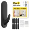 Wrap-It Storage Handy Hooks - The Fin Large 8 Pack (Black)