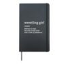 Wrestling Girl Definition Hugs Takedowns Female Wrestler Hardcover Journal, Black
