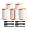 Writeable Label Stickers, Tear-Resistant, 5 rolls-1600 Sheets, 4 Colors