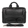 WSNHFUD Black Leather Business Bag, Stylish Laptop, Suitable for Travel
