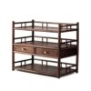Wswqop Display Shelf Walnut Wood Rack Organizer Stand Cabinet with Drawers Rail Style Open Storage Flat Top Compact Tabletop Unit Suitable for entryways, 45.5cm X 25.5cm X 40cm, Style to 4