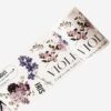 WT Pre-Cut Violet Veil Wide Washi Tape, Single Roll, Soft Lilac Florals & Misty Backgrounds with Script, Decorative Japanese Paper for Journaling, Scrapbooking, Planner, DIY Crafts, 65mm x 5m