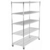 Wultek 5-Tier Wire Shelving Rack with Wheels 60in L x 24in W x 79in H