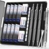 WUO 0.7mm Mechanical Pencil Set, 3 Pack Grey Metal Drafting Pencils