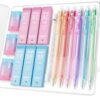 WUO Cute Mechanical Pencil Set with Case, 6-Pack 0.5/0.7mm