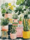 WUSARPLY Potted Plants Stamped Cross Stitch Kits for Beginners Adults