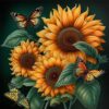 WUSARPLY Sunflowers Stamped Cross Stitch Kits for Beginners Adults