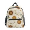 Wusikd Sun Crescent Moon Stars Backpack for Kids Girls Boys Bookbag Daypack Chest Strap School Bags for School Student M
