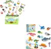W WISE BLOCK Ocean Animals Building Set, 556 PCS + Farm Building Set, 485 PCS Chicken Coop Building Toy