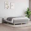 WXGTBKPR Queen Size Box Spring Bed with Pocket Spring Mattress and Topper, Light Gray Fabric Upholstered Bed Frame 59.8" x 79.9"