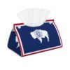 Wyoming State Flag High-Grade Faux Leather Tissue Box Cover