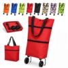 WYVFBEK Foldable Shopping Bag with Wheels, 2027 Upgraded 2 In 1 Foldable
