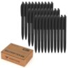 WY WENYUAN 30 Pcs Black Pens Bulk, 1.0mm Bold Point Quick Drying Ballpoint Pens, Retractable Bulk Pens for Smooth Writing