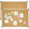 XBoard 24 x 18 Inch Cork Bulletin Notice Pin Board for Wall with Aluminum Frame for Home School & Office Display (Pack of 2)