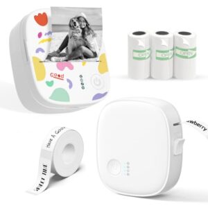 XenGro Mini Sticker Printer + Mini Label Maker Machine with Tape