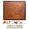Xevaldric 12 X 10Inch Wooden United States Map Puzzle with Elements