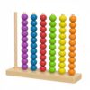 Xgdsnly Children Learning Beads Stacking Toy Peg Board Bead Set Wooden Hoop Stacker Color Sorting Educational Toy with Smooth Rounded Edges Suitable for, S