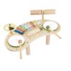 Xgdsnly Children's Music Activity Table Wood Wooden Rhythm Center with Drums Multi-Functional Instrument for Playroom