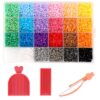 XIHIRCD 12000pcs 24 Colors 2.6mm Mini Fuse Beads Kit with Picking Tools
