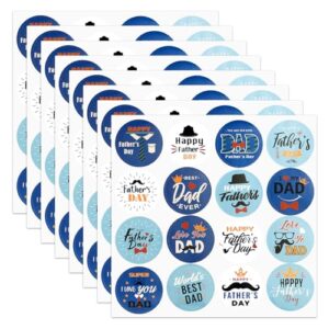 XIHIRCD 128pcs Father's Day Stickers, Round Dad Stickers, Father's Day Party Decorations