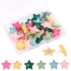 XIHIRCD 30pcs Resin Star Shaped Thumbtacks, Star Decorative Push Pins