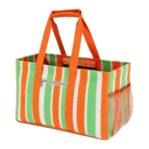 XINFULLWOL Extra Large Utility Tote Bag - Reusable Grocery Bags Foldable | 4 Pockets & Reinforced Handles, 50LBS Heavy Duty Water-Resistant Shopping Tote with for Grocery, Beach, Car Storage