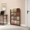 XINMAIZI Narrow Behind The Door Bookshelf, Freestand Open Book Shelf