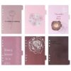XiowDow 6 Tabs A5 Binder Divider Single Sided Rose Printed Paper Index Dividers 6 Holes Page Separator for Organizing Notebook Planner Folder (A5 Rose)