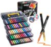 Xipan Acrylic Paint Markers Brush Tip 60 Colors, Automatic Ink Control