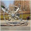 XIVUIFOI Kite Reel Winder,12.6in, with Disc Brake Shoulder Strap, Professional Outdoor Winding Grip Wheel, Line Flying.Easy to Control (Silver 32cm)