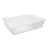 XKIOLED 28 Qt Clear Storage Bin With Snap-On Lid, Low Profile Stackable Storage Container, Under Bed Organizer For Clothing, Towels, Linens, Shoes And Household Items