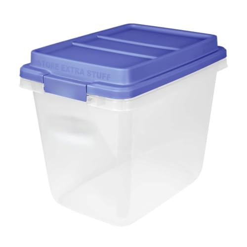 XKIOLED Clear Latching Storage Bin With Secure Lid, Stackable Organizer With Double-Rimmed Base And Raised Lid, Storage Container For Crafts, DIY Projects And Household Items(32qt)