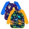 XLSXEXCL 2 Pack Kids Art Smocks, Toddler Painting Smock with 3 Pockets
