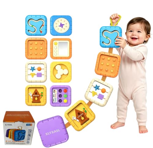 XLYXASL Busy Board for 1-Year-Old Babies, Montessori Busy Board/Busy Cube,Toy for 1-Year-Old Boys and Girls, for Toddlers Travel Toy for 1-3 Year Old Toddlers on Planes or Cars