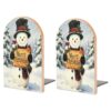 Xmas Snowman Book Ends Decorative Bookend