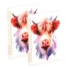 Xmycdz Cute Baby Cow Face Spiral Notebook -2Pcs College Lined Journal Notebook 120 Pages 8.3x 5.7x 0.4in Detachble 2 Five-Hole Ring College Ruled Notebooks for Study Notes