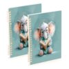 Xmycdz Cute Baby Elephant Pattern Spiral Notebook -1Pcs College Lined Journal Notebook 120 Pages 8.3x 5.7x 0.4in Detachble 2 Five-Hole Ring College Ruled Notebooks for Study Notes