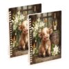 Xmycdz Cute Baby Highland Cow By The Window Painting Spiral Notebook -1Pcs College Lined Journal Notebook 120 Pages 8.3x 5.7x 0.4in Detachble 2 Five-Hole Ring College Ruled Notebooks for Study Notes