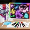 XoBathti 16" LED Drawing Board for Kids - Light Up LED Note Board with Colors & 18 Tracing Stencils, Birthday Gifts for Girls Ages 5-12, Glow Doodle Pad Art Set, 39PCS