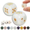 Xovnfp Natural Mahjong Dice Set of 2 with Storage Case