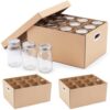 Xuhal 4 Pack Mason Jar Storage Boxes for 64 oz Wide Mouth and Regular Jars, Cardboard Canning Jar Organizer with Dividers and Handles, Stackable Moving Storage for Pantry and Canning Supplies
