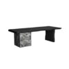 XUNTING Home Office Desks Solid Wood Small Boss Office Workbench, Suitable for Hall, Home, Company President Computer Black Single Table Study Table