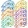 XUXU 12 Pack Scrapbooking Tape Glue Tape Adhesive Dots Tape Double Sided Tape Dispenser Runner for Crafts and Arts Projects (6 Color)