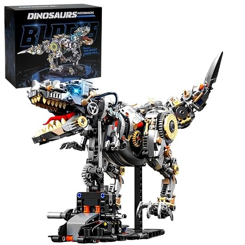 XWJMJH 1268 Pieces of Creative Series Technology, Jurassic Mechanical Dinosaur Building Blocks, Tyrannosaurus rex Animal Display Rack Models, Adult Assembled Toys, Birthday Gifts