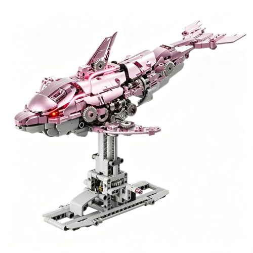 XWJMJH Mechanical Dolphin Building Blocks with Lights, STEM Marine Animal Model kit, Creative Assembly of Building Block Toys, Suitable for Birthday for Boys and Girls Over 12 Years Old