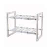 XZSDGKM White Drain Rack, Stretch Stainless Steel Kitchen Bathroom Household Dish in the Sink Spice Jar Tableware Storage Box