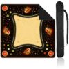 Y3NNI STUDIO Personalized Mahjong Mat, Cosmic Chili Citrus in Black Orange and Lime, Custom Name or Monogram, Smooth Noise Reducing Surface with Carrying Bag for Tile Game Night, Portable Table Cover