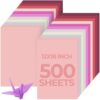 Yahenda 500 Pieces 12'' x 18'' Construction Paper Assorted Colors, Lightweight Card Stock Bulk, Large Colored Construction Paper for Craft Drawing DIY Art Printer Scrapbook Party (Pink Series Color)