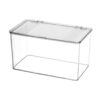 Yajuyi Acrylic Desktop Organizer Clear Stackable Box With Hinged Lid Dust Cover Transparent Storage Bin Acrylic Container Suitable for office cubicles student desks bedroom counters studios