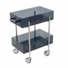 Yajuyi Acrylic Storage Cart Rolling Utility Cart Organizer Trolley Shelf with Transparent Body and Contemporary Style for Airy Look Suitable for Living Table